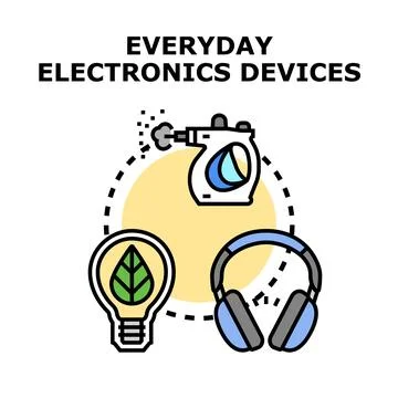 Everyday electronics devices vector concept illustration Stock Illustration
