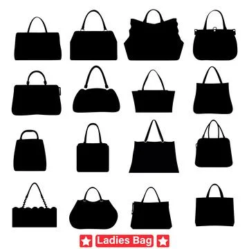 Everyday Elegance  Elevate Your Wardrobe with Our Versatile Ladies Bag Vect.. Stock Illustration