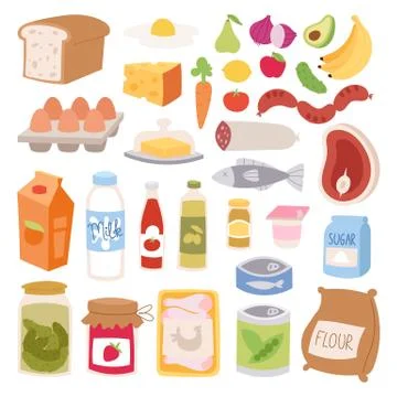 Everyday food vector illustration Stock Illustration