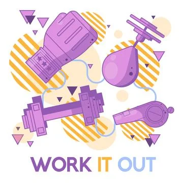 Everyday Objects Fitness Tools Stock Illustration
