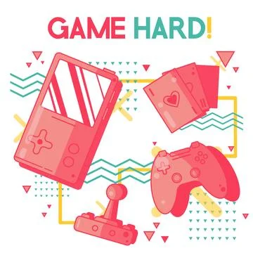 Everyday Objects Game Hard Stock Illustration