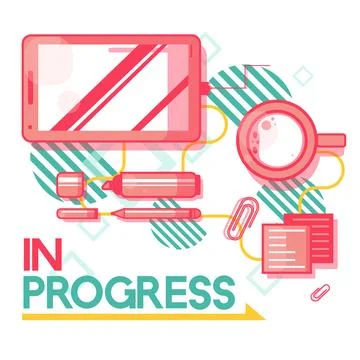 Everyday Objects In Progress Stock Illustration