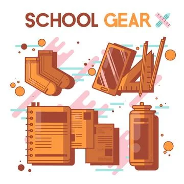 Everyday Objects School Gear Stock Illustration