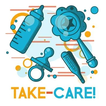 Everyday Objects take care Illustrazione stock