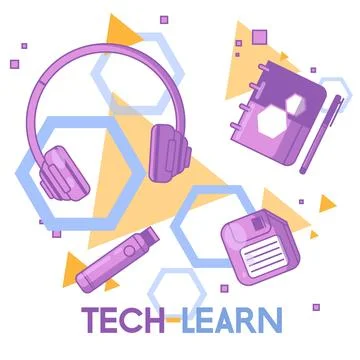 Everyday Objects Tech Learn Stock Illustration