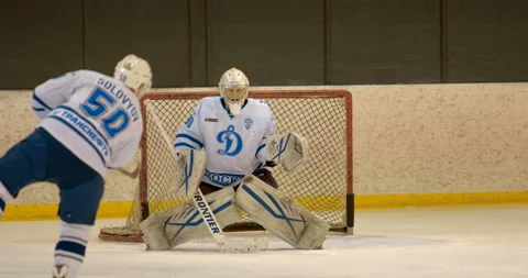Everyday, regular training of a professional hockey team Dynamo Stock Footage 119544351