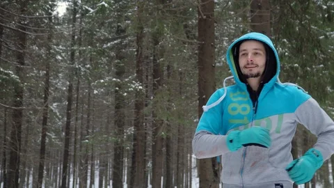Everyday running in a winter park Stock Footage 88178425
