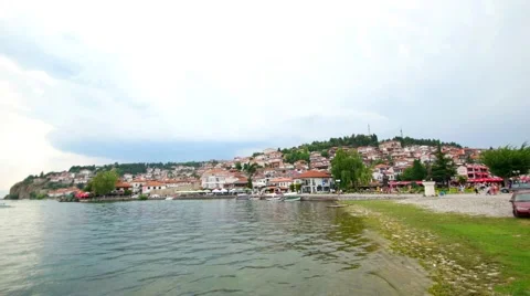 Everyday scene from Ohrid city of Macedonia Stock Footage 59778697