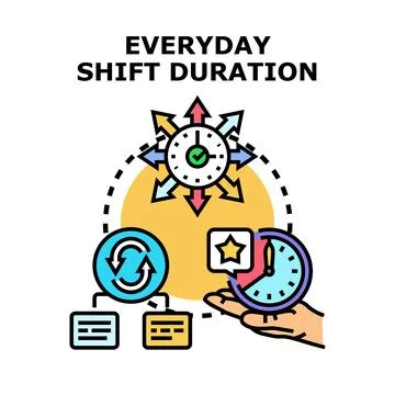 Everyday shift duration management and time organization Stock Illustration