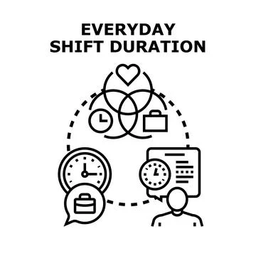 Everyday shift duration optimizing work life balance concept Ilustración de archivo