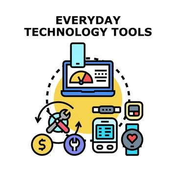 Everyday technology tools for digital lifestyle and repair イラスト素材
