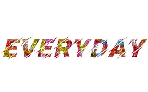 Everyday text image stock design in colorful style letters Stock Illustration