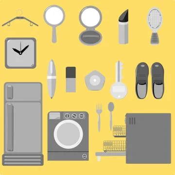 Everyday tool vector graphic set Stock Illustration