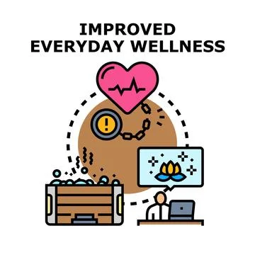 Everyday wellness improving with stress management and mindful practices Stock Illustration