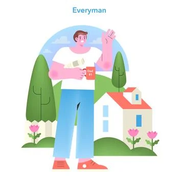 Everyman Archetype illustration. Friendly and approachable vector image. Stock Illustration