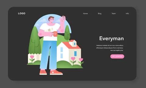 Everyman Archetype illustration. Friendly and approachable vector image. Stock Illustration