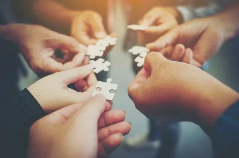 Everyone is an important jigsaw at work. Stock Photos