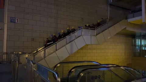 Everyone raises the pole Stock Footage 232082655