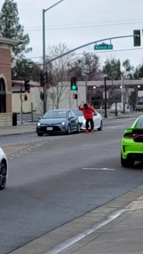 Everyone Struggles With Road Rage Sometimes, Woodland, California, USA - 25 Feb  Stock Footage 235544484
