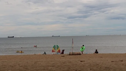 Everyone swimming in the sea Stock Footage 91242525