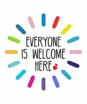 Everyone is welcome here Stock Illustration