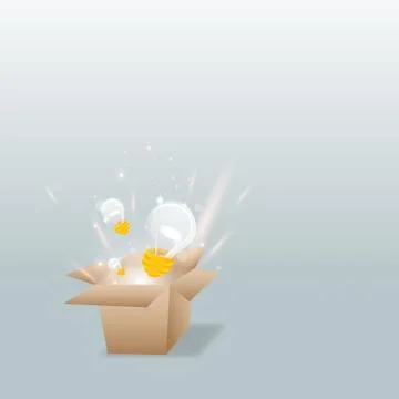 Everything begins with a creative idea poster, cute vector cartoon illustrati Stock Illustration