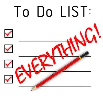 Everything! To do list 스톡 일러스트