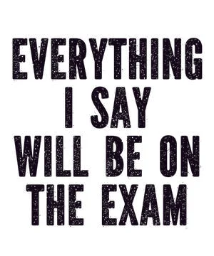 Everything i say will be on the exam Stock Illustration