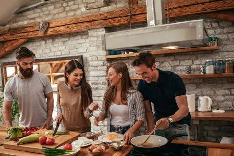 Everything is more interesting when its done with the help of your friends Stock Photos