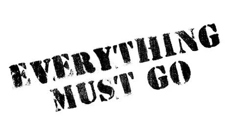 Everything Must Go rubber stamp Stock Illustration