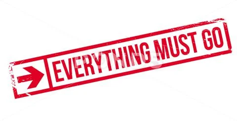 Everything Must Go rubber stamp Stock Illustration