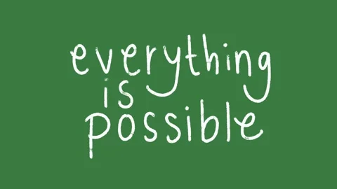 Everything Is Possible Quote Hand-Drawn 2D Animation on Green Screen | Limitless Stockbeeldmateriaal 333522673