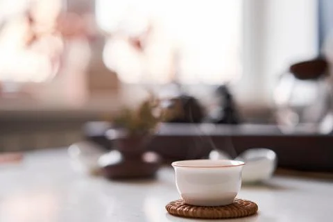Everything is ready for the tea ceremony. The ceremony is according to all the Foto stock
