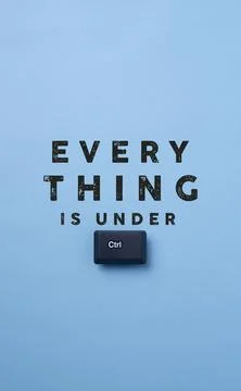 Everything Is Under Control Keyboard Key Concept On Blue Background Stock Photos