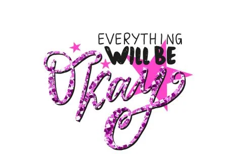 Everything Will Be Okay Vector Illustration Stock Illustration