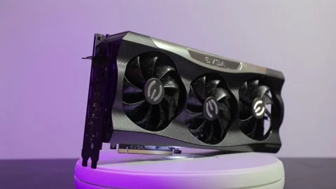 EVGA Geforce RTX 3090 Nvidia GPU display Stock Footage 173695665