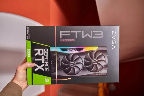 EVGA Geforce RTX 3090 Nvidia GPU box Foto stock