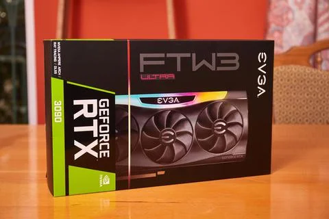 EVGA Geforce RTX 3090 Nvidia GPU box Foto stock