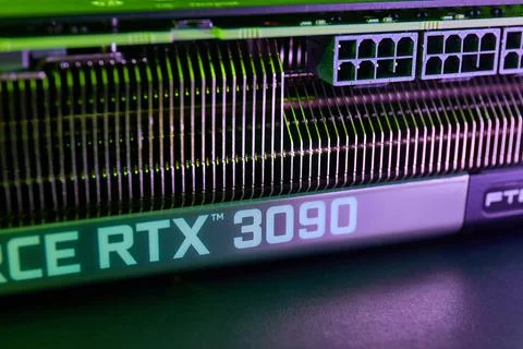 EVGA Geforce RTX 3090 Nvidia GPU display Foto stock