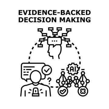 Evidence backed decision making process vector illustration concept 스톡 일러스트