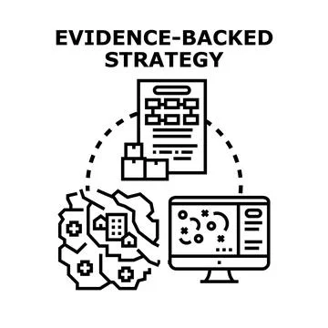 Evidence backed strategy selecting best business decision Stock Illustration