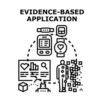 Evidence based application for health and data management Stock Illustration