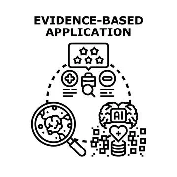 Evidence based application scientific research concept Stock Illustration