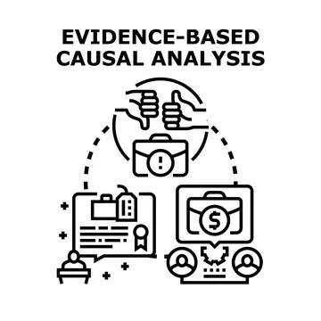 Evidence based causal analysis concept illustration 库存插图