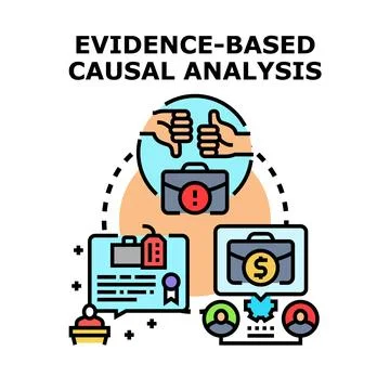 Evidence based causal analysis concept illustration Illustrazione stock