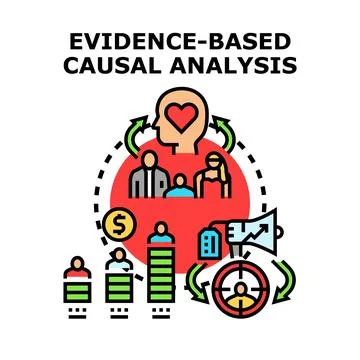 Evidence based causal analysis exploring business strategy Stock Illustration