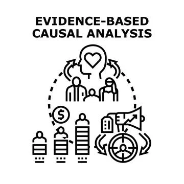 Evidence based causal analysis exploring business strategy Illustrazione stock