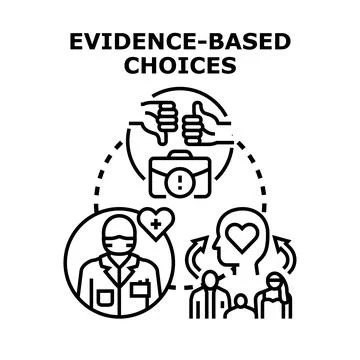 Evidence based choices concept combining medical experience and patient value Stock Illustration