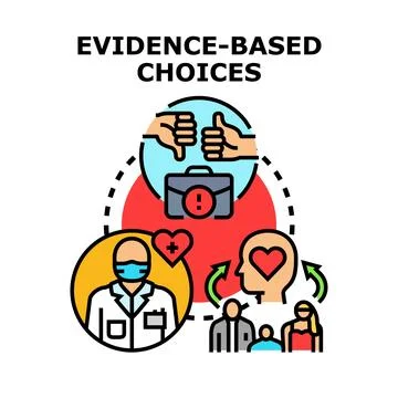 Evidence based choices concept combining medical experience and patient value Stock Illustration