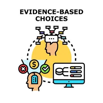 Evidence based choices concept developing data analysis Stockillustratie